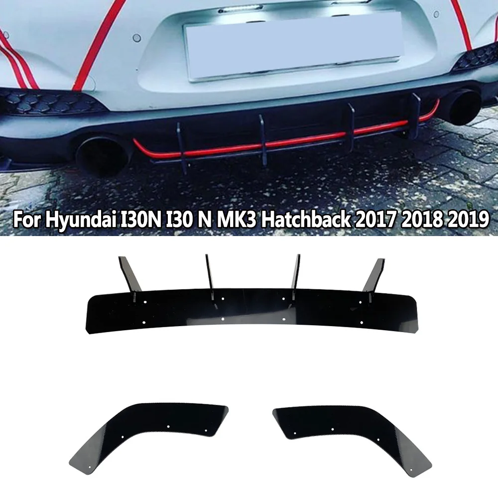 

Car Rear Bumper Lip Diffuser Spoiler Splitter for Hyundai I30N Hatchback 2020+ Cars Exterior Modification Accessories