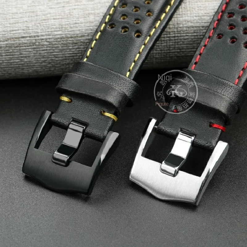 High Quality Breathable Leather Watch Strap For Omega Super Series Apollo 8 Moon Dark Leather Watch Strap 311.92 Watchband 21mm