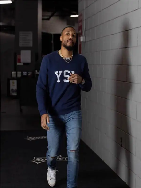 

Модный свитшот с круглым вырезом и крупным принтом логотипа YS, вязаный хлопковый пуловер для молодежи, осень-зима