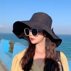 Hats Comfort Cotton Women Four Seasons Sunshade Umbrella Outdoor Big Brim Bucket Basin Hat Panama Hat Fashion Caps