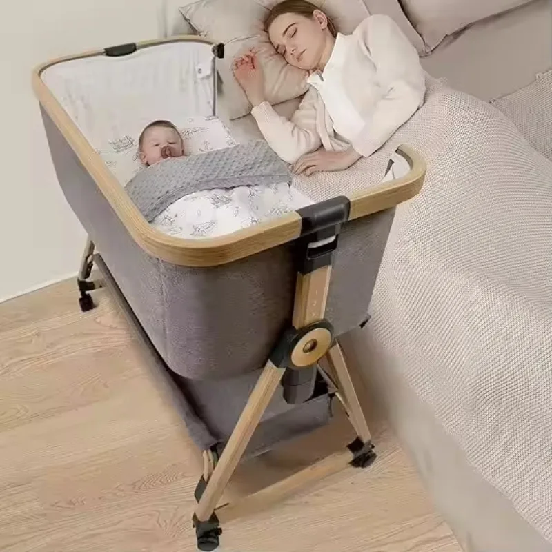 2026 Playkids Aluminium Baby Cot Crib Folding Baby Bed Cradle Portable New Cradle For Baby Kids' Cribs