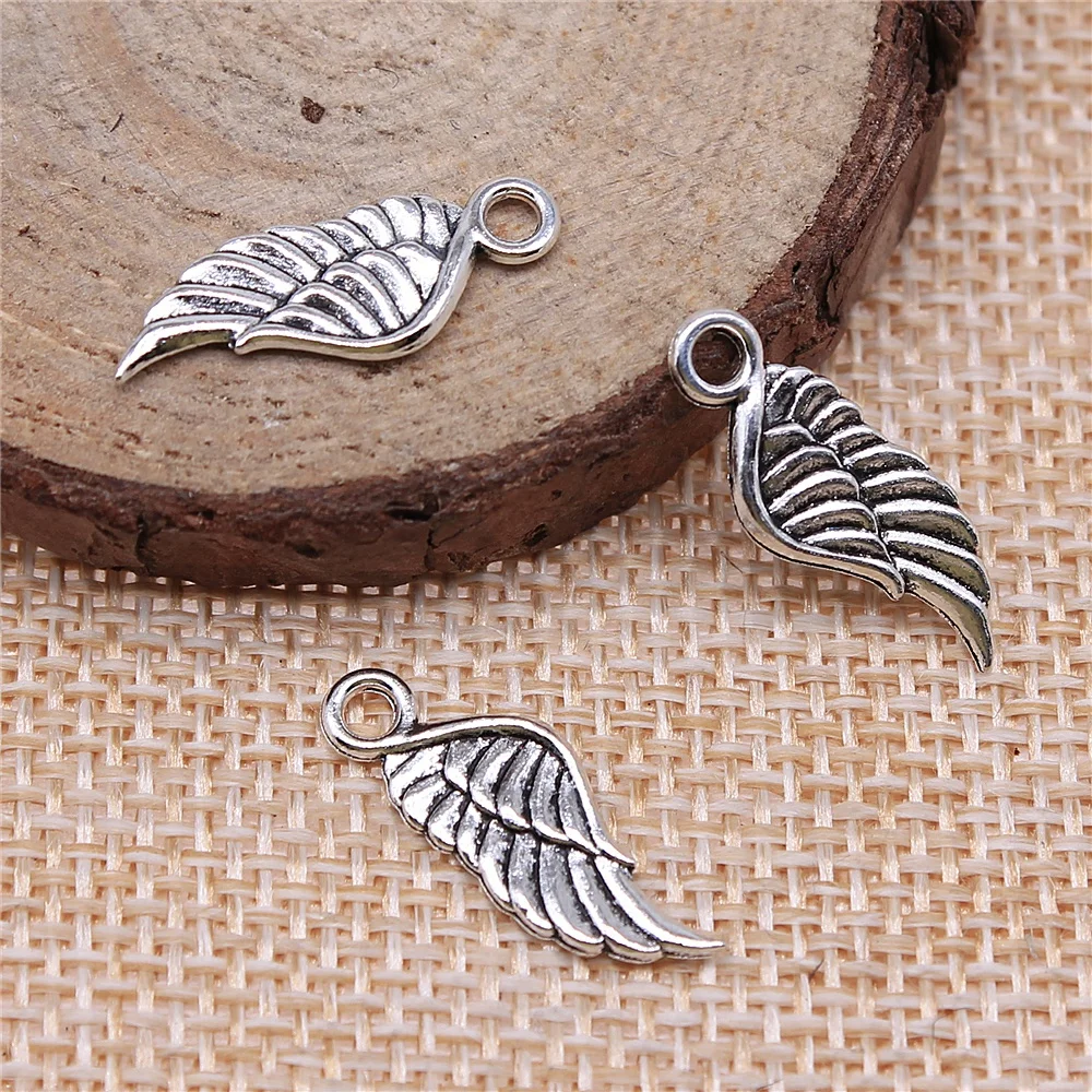 WYSIWYG 20pcs 21x8mm Angel Wings Charm 3 Colors Bird Wing Charms For Jewelry Making Necklace Bracelet Making view 6