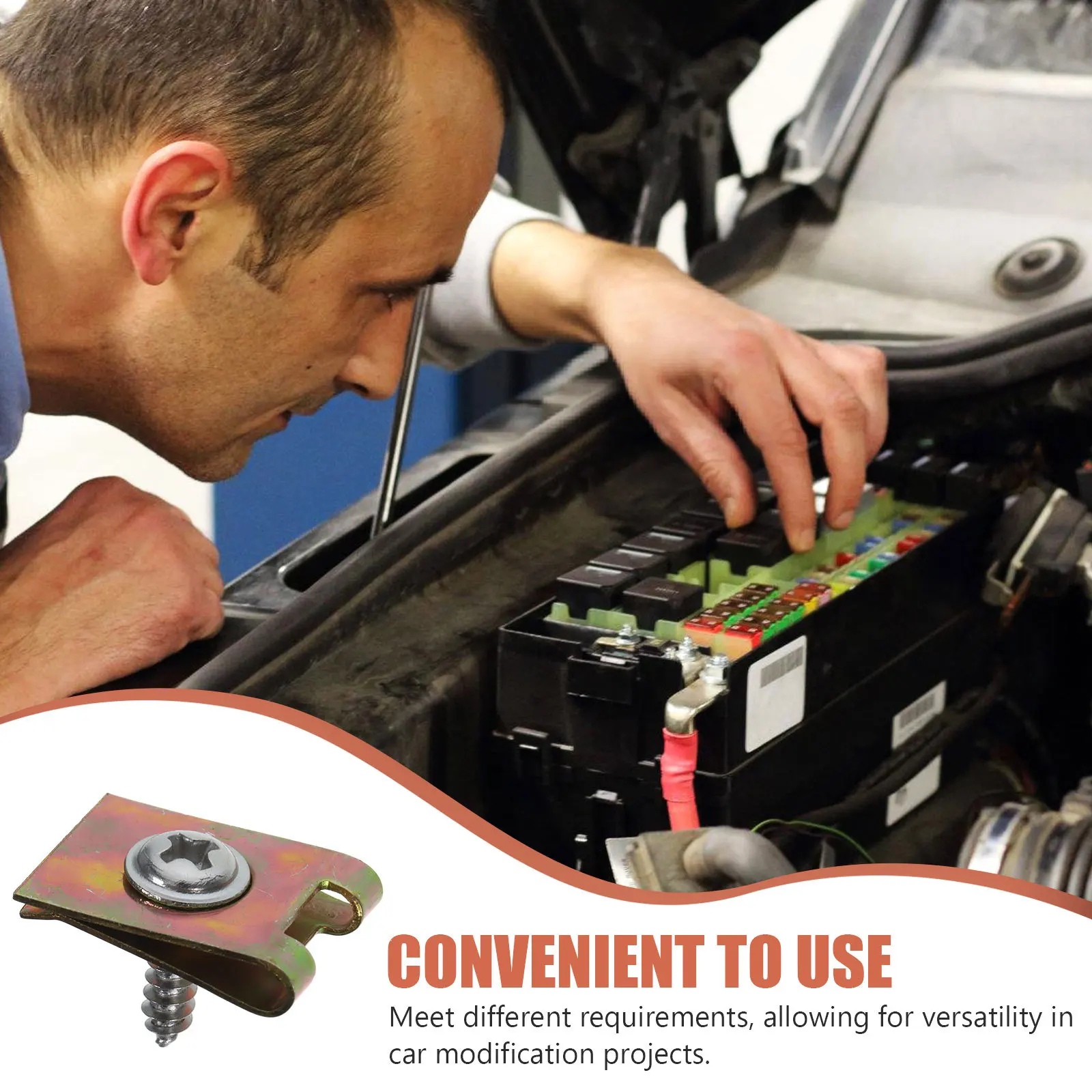 

1Set License Plate Mount Clip Car Retainer Clips Sturdy Fasteners for Trim Panel Bumper Door Body Automotive U Clips