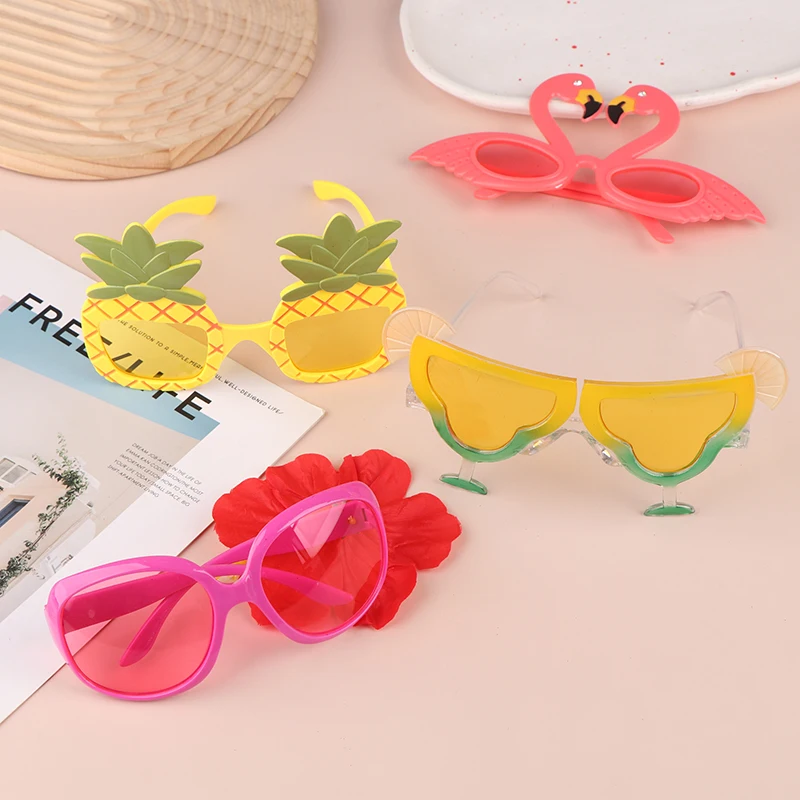 Lunettes de soleil pour fête tropicale hawaïenne, 1 pièce, Luau, piscine, plage, fournitures de décoration, dessin animé, lunettes amusantes, accessoires Photo