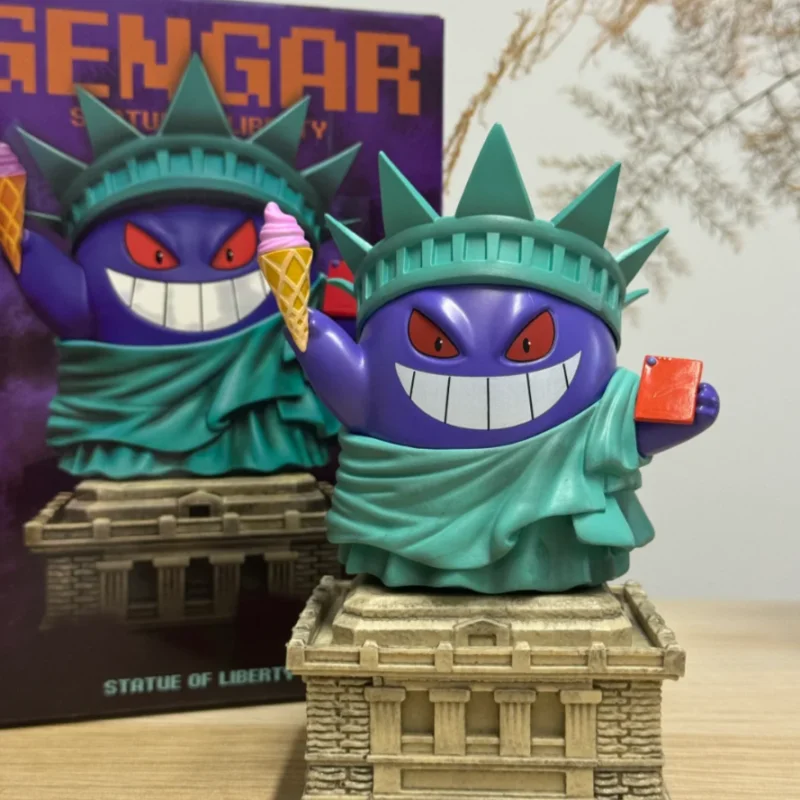 Figurka akcji Pokemon Gengar 14 cm / 5,51 cala, figurka Cosplay Statua Wolności, model z PVC, kolekcjonerska dekoracja, zabawki, prezenty na zamówienie.