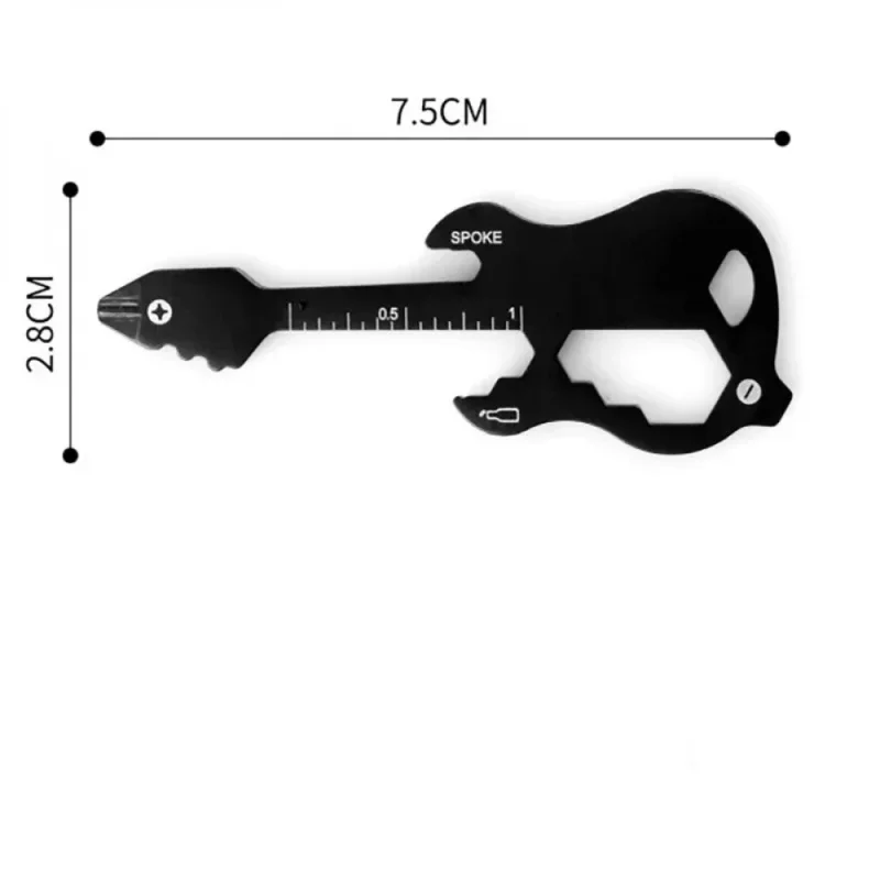 New Guitar-Shaped Card EDC Multi-Tool: Survival Gear   Music Lover'S Toy With Bottle Opener & Knife - Compact For Adults/Teens