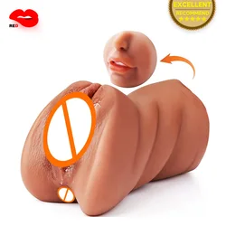 3in1 bocca realistica vagina anale plug masturbatore maschile tazza gola profonda dildo in silicone muove masturbazione piacere giocattoli per gli uomini