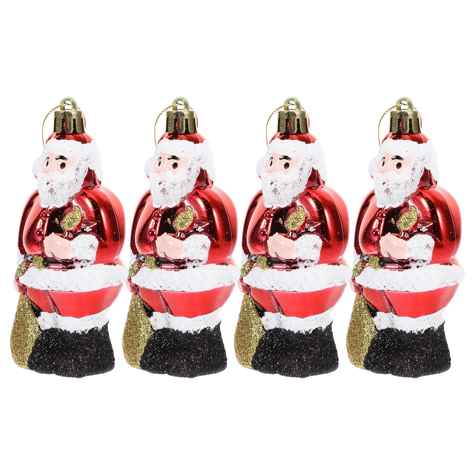 

4Pcs Christmas Santa Claus Hanging Ornaments Xmas Tree Decorations Lightweight Plastic Holiday Pendants Xmas Party Room Decor