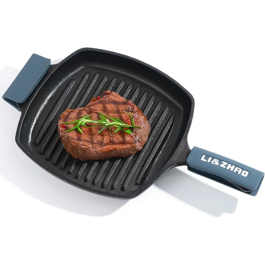 LiandZhao غطاء مقبض من الحديد الزهر 3 قطعة مقبض الوعاء كوف مقاومة للحرارة مقلاة حديد الزهر مقبض كوف مقلاة سيليكون كم ل #2