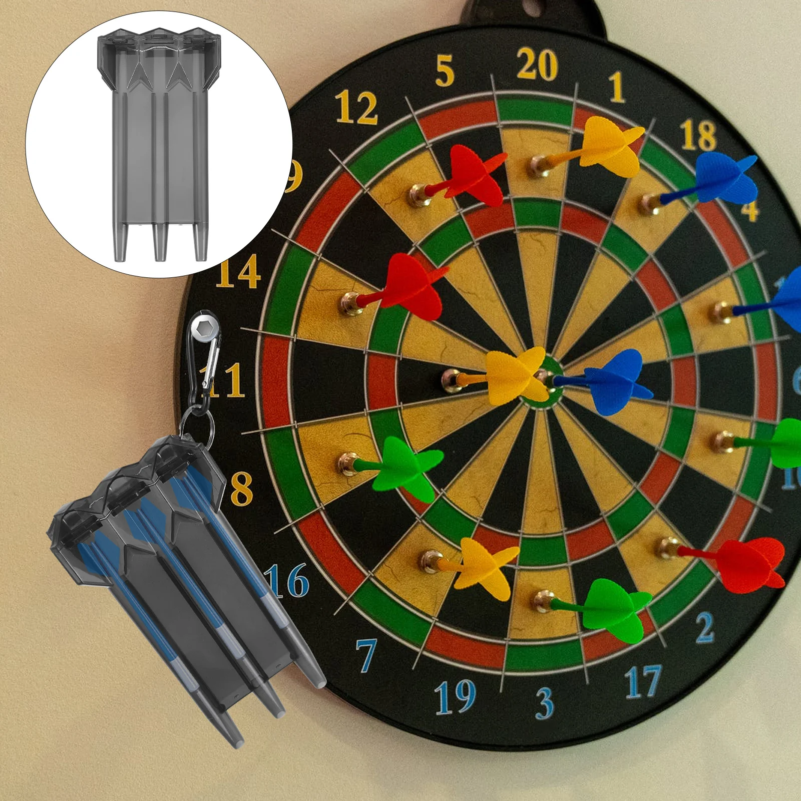 Premium-Dart-Aufbewahrungsbox, Karabiner, tragbar, verschleißfest, kompakt, leicht, Organizer für Stahl- und Kunststofffliegen