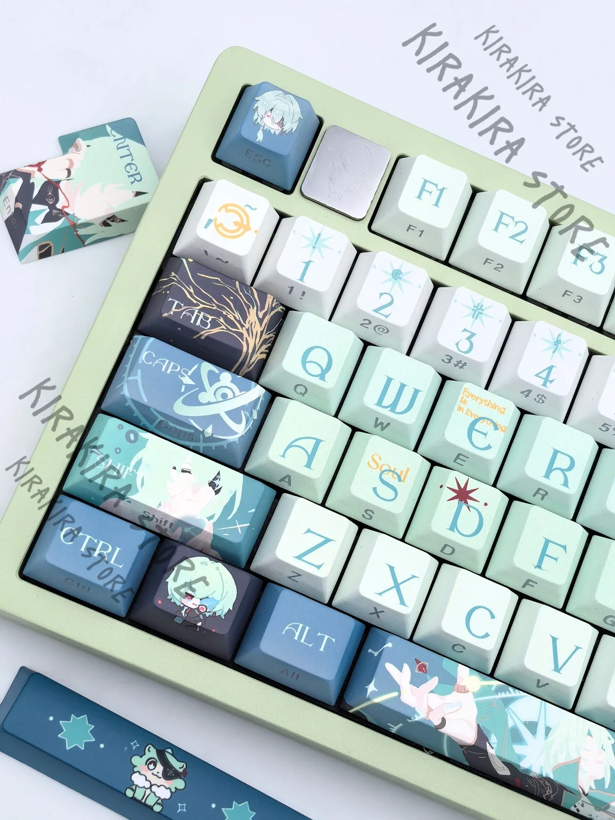 Honkai: Star Rail Anaxa Keycap Мультфильм Аниме Косплей Kforce Колпачки для клавиш Механическая клавиатура Коллекционное издание персонажа
