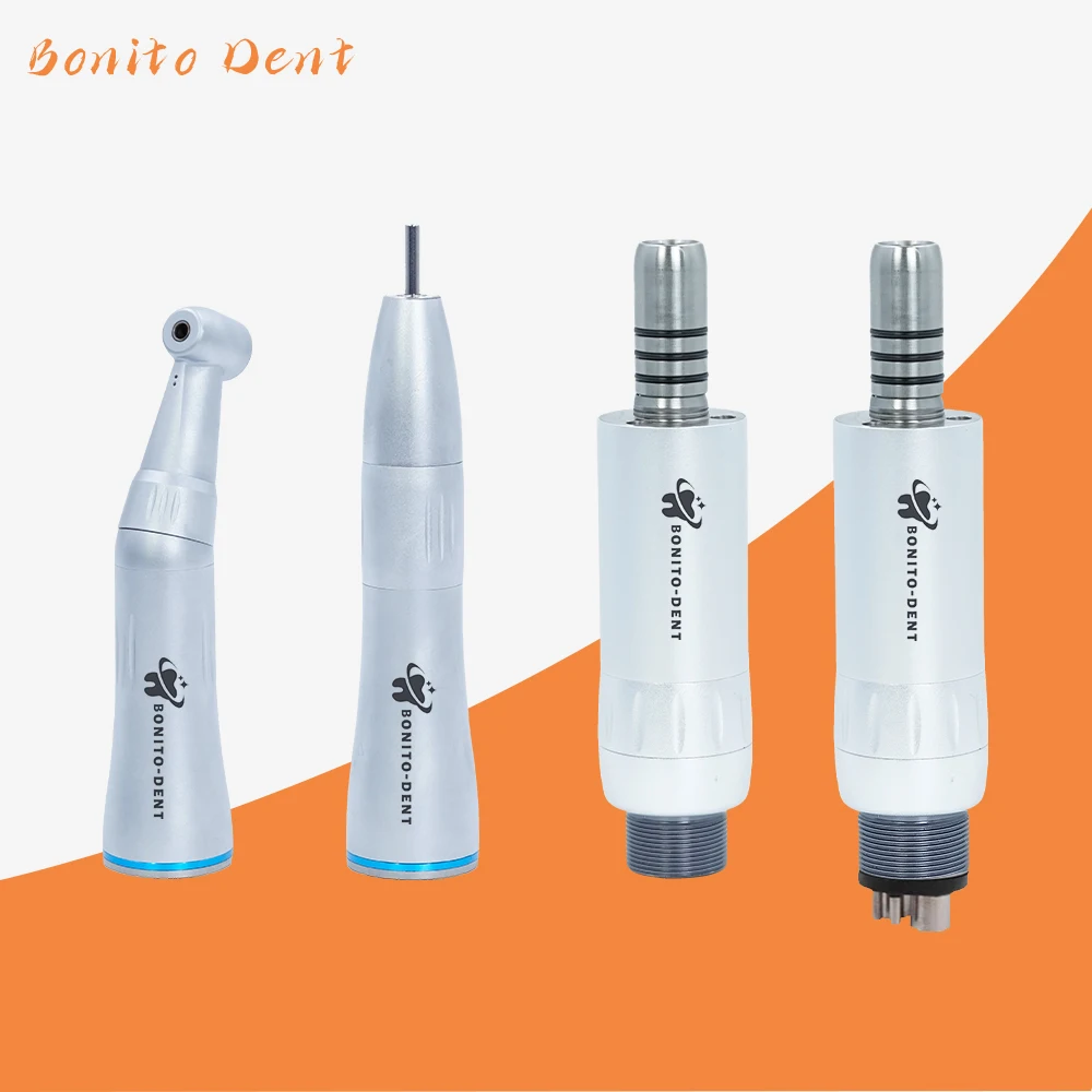 Dental Low Speed Handpiece Kit Air Turbine Straight Contra Angle Air Motor Inner Water Spray 2/4Holes Available Bonito-Dent