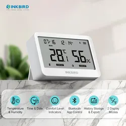 INKBIRD ITH-21-B inteligentny termohigrometr 6 w 1 kryty monitorowanie temperatury i wilgotności Bluetooth do samochodu, biura, pokoju dziecięcego