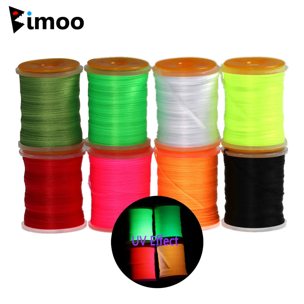 Bimoo 100Yard 200D 3/0 Strong & High Tension Thread Saltwater Bass Pike Flies Fly Tying Thread Fluorescent for #10 -2/0 Hooks