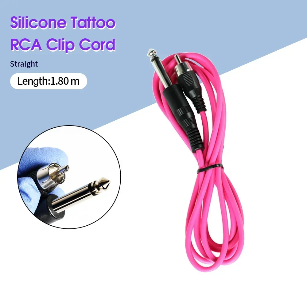 1PC High Quality Silicone Tattoo Clip Cord RCA Jack Cable Hook Line For Tattoo Machine Power Supply Tattoo Accessories Supplies