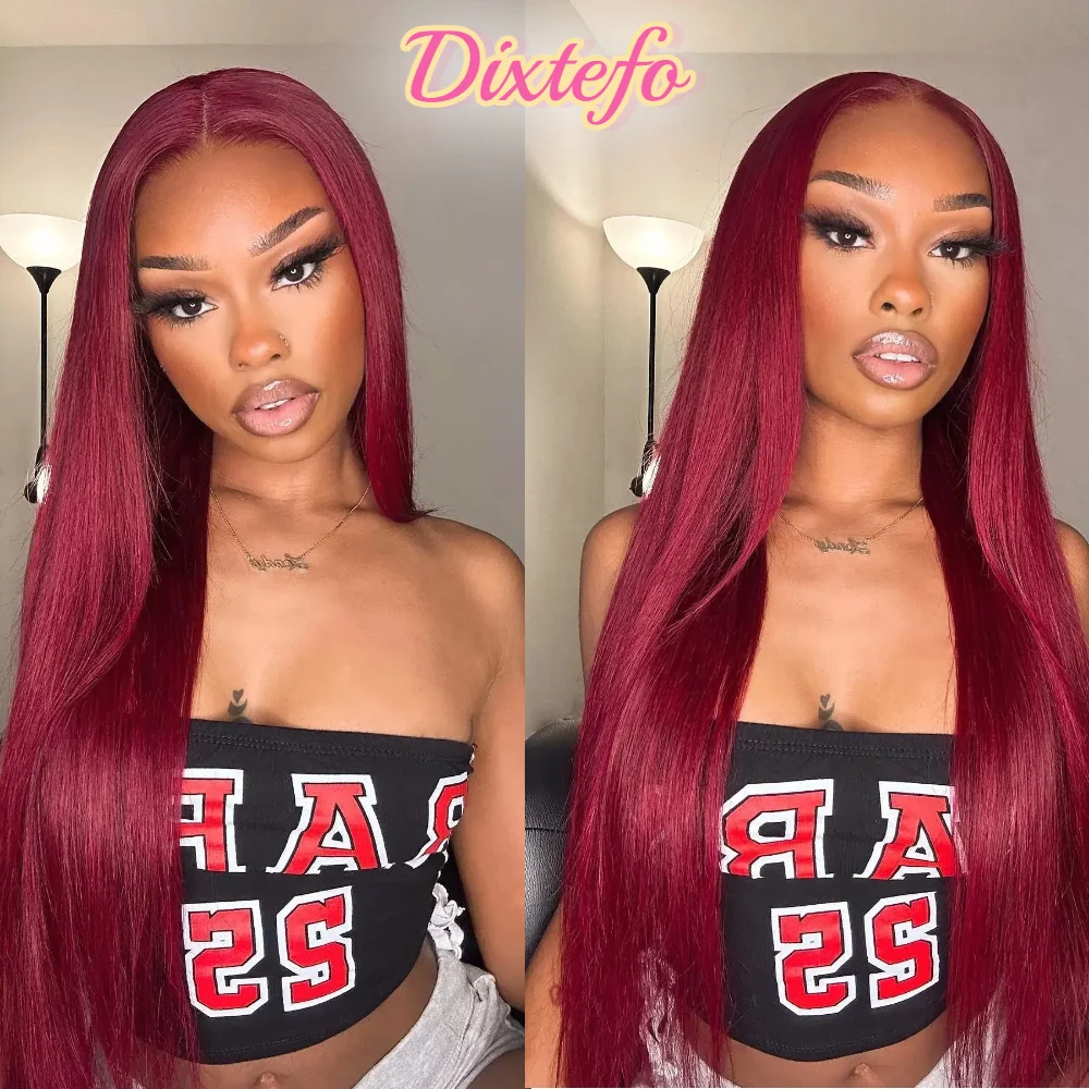 

Прямые парики из натуральных волос 99J, бордовые, с кружевной передней частью, 13x4, 13x6, HD прозрачные, полностью кружевные фронтальные парики, плотность 200%, прямые волосы