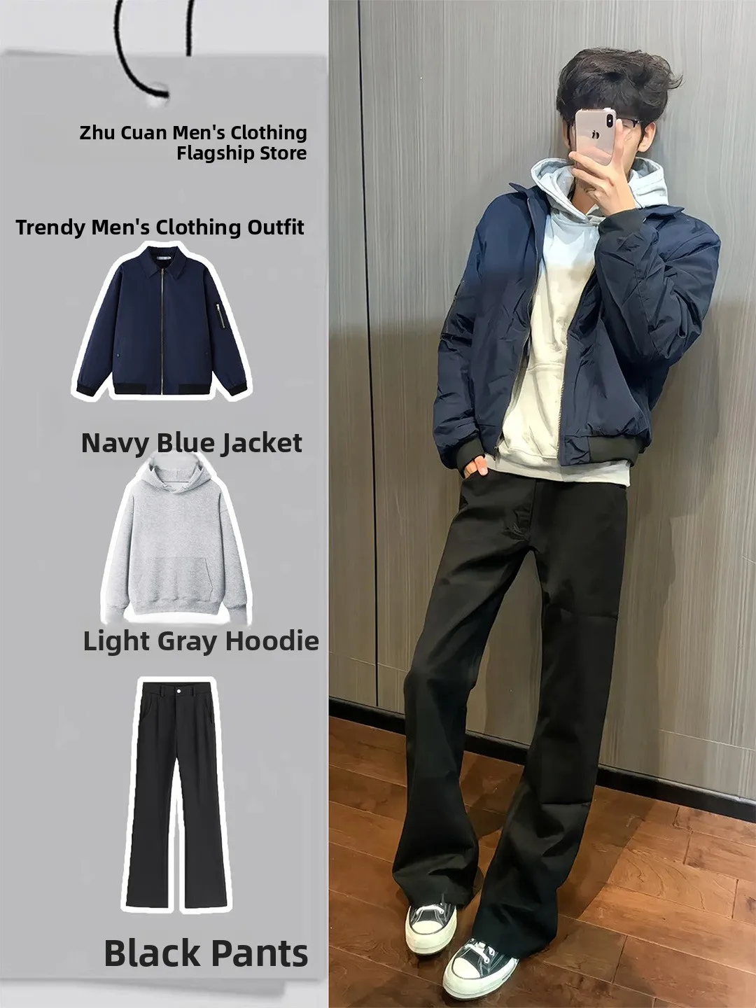 

Cleanfit Pilot Jaet Outerwear for Men Cool Haome Tee-piece Set Clete Outfit Autumn Faion Youth Long Sve