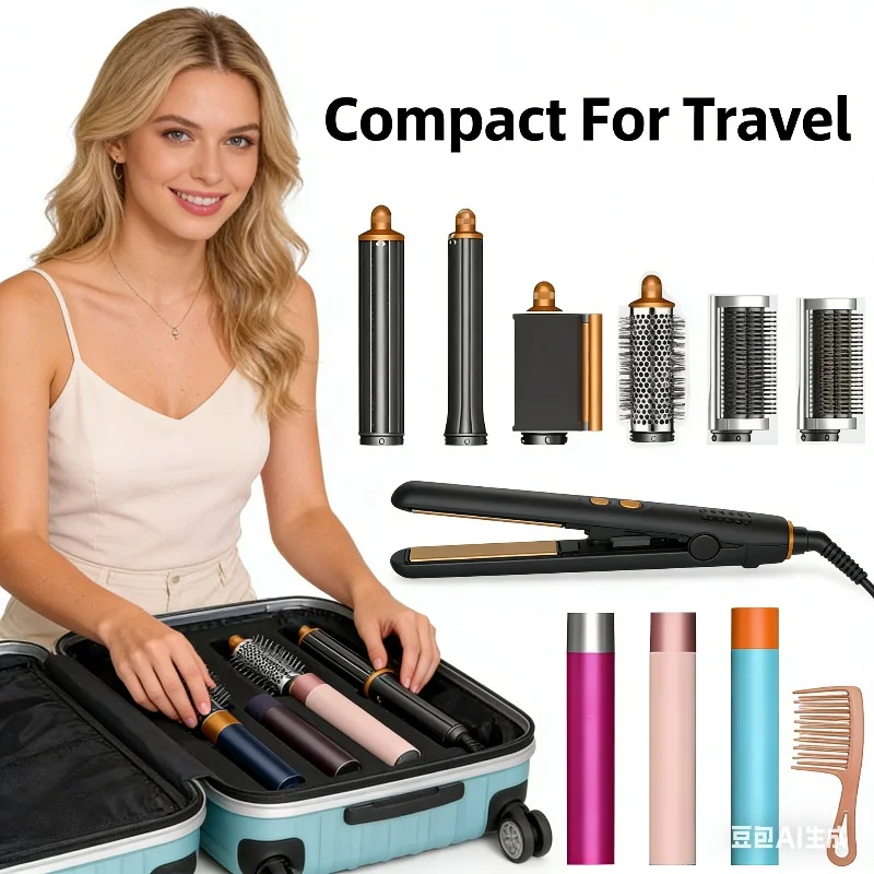 

6 IN1 Multi Hair Styler, 1300W High Power, Combines Drying, Straightening and Curling Functions, Suitable for Home and Salon Use
