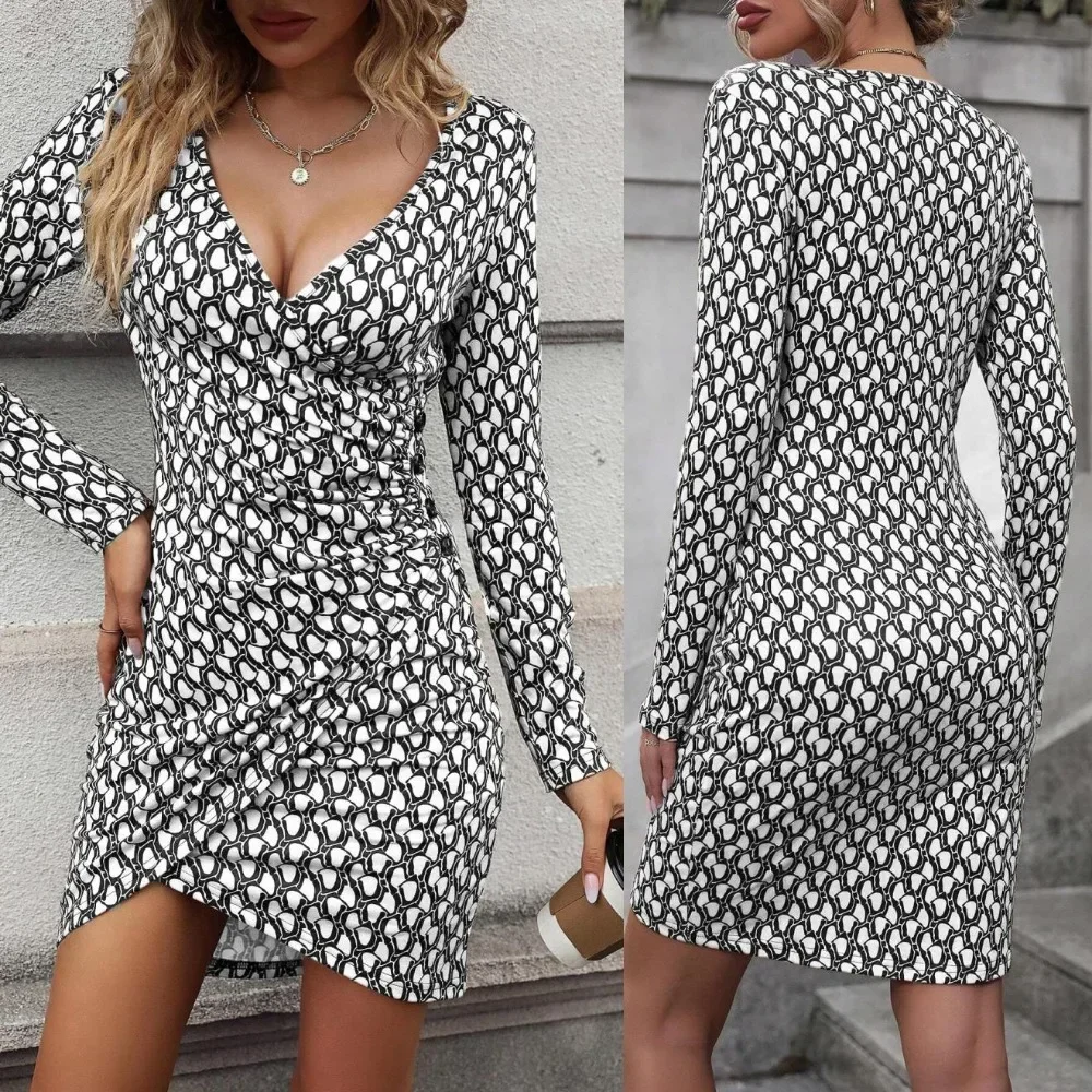 Dress Women Summer Fashion Hotsweet Sexy Club Slim Fit Short Mini Dresses Long Sleeve for Ladies 2035