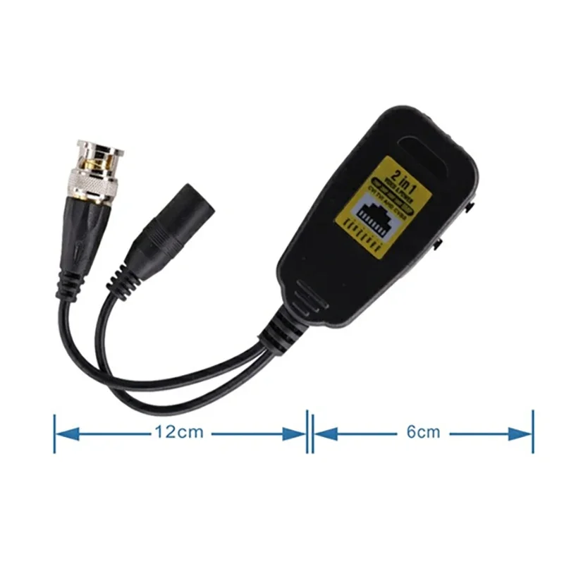 1 Pair BNC To RJ45 Passive Video Power + Audio Balun Transceiver For CCTV Camera 8MP CVBS AHD CVI TVI UTP Balun