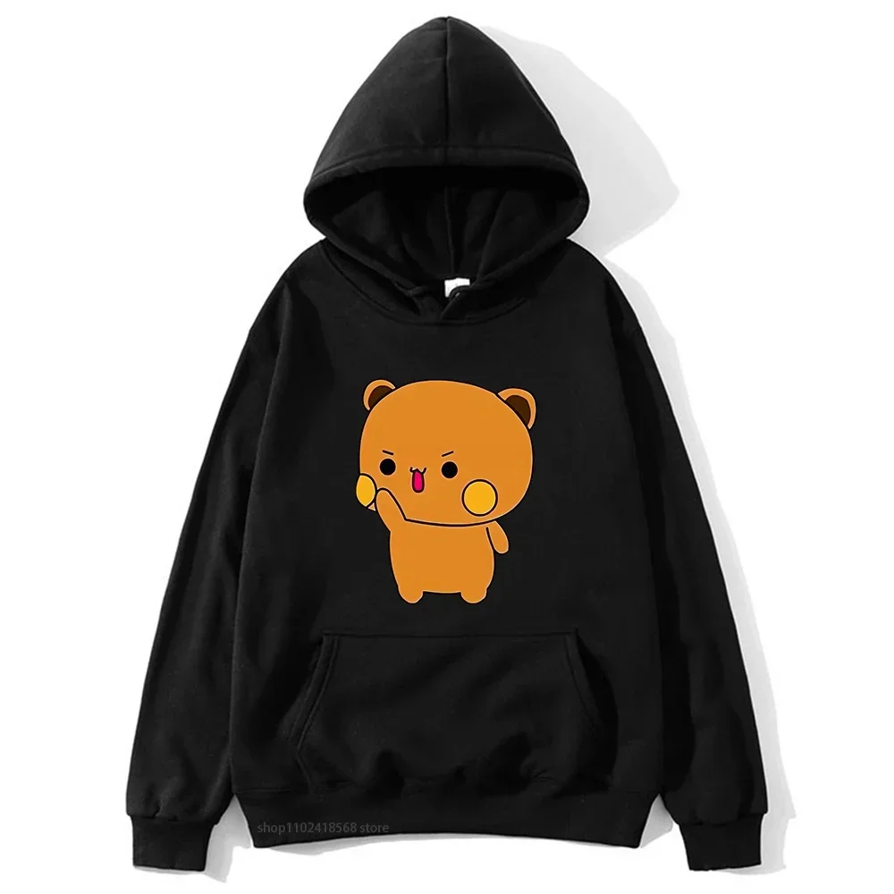 Couple Hoodies Bubu with Dudu Swearshirts Cartoon Cute Panda and Brownie Bear Clothes Men Women Pullover Kawaii Y2k Top Winter