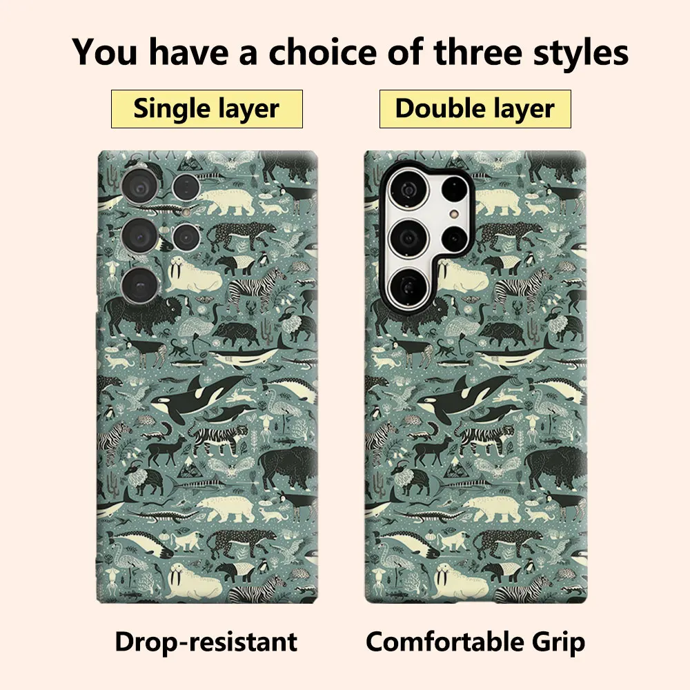 Wild Animal Flat Luxury Fashion Full Lens Protective Case for Samsung Galaxy S26 S25 S24 A56 A36 Plus Ultra