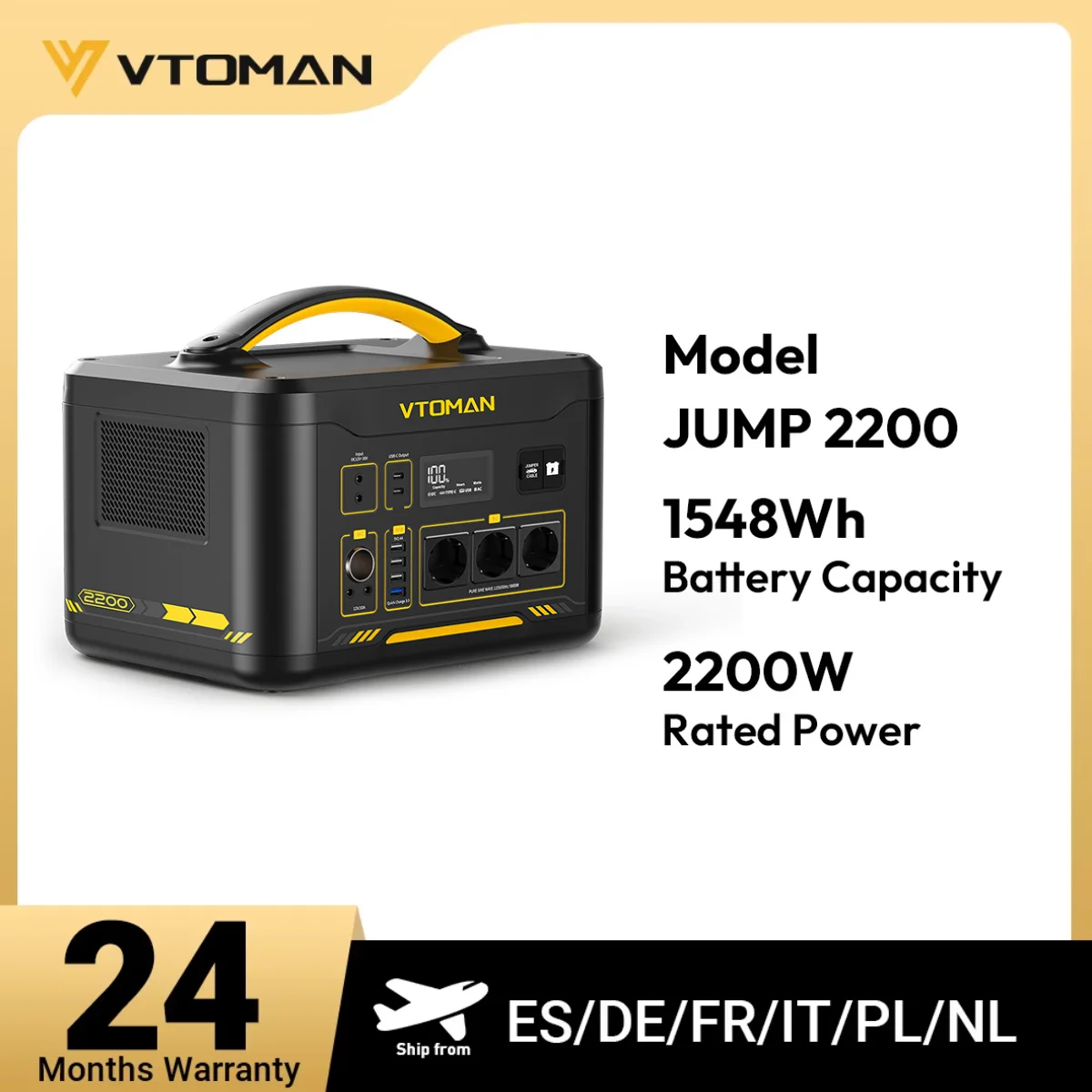 VTOMAN JUMP 2200 Tragbare Powerstation 1548Wh LiFePO4-Batterie Reiner …