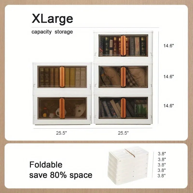 Household clothing storage box Plastic wardrobe storage box Toy snacks clear folding storage box, three sizes