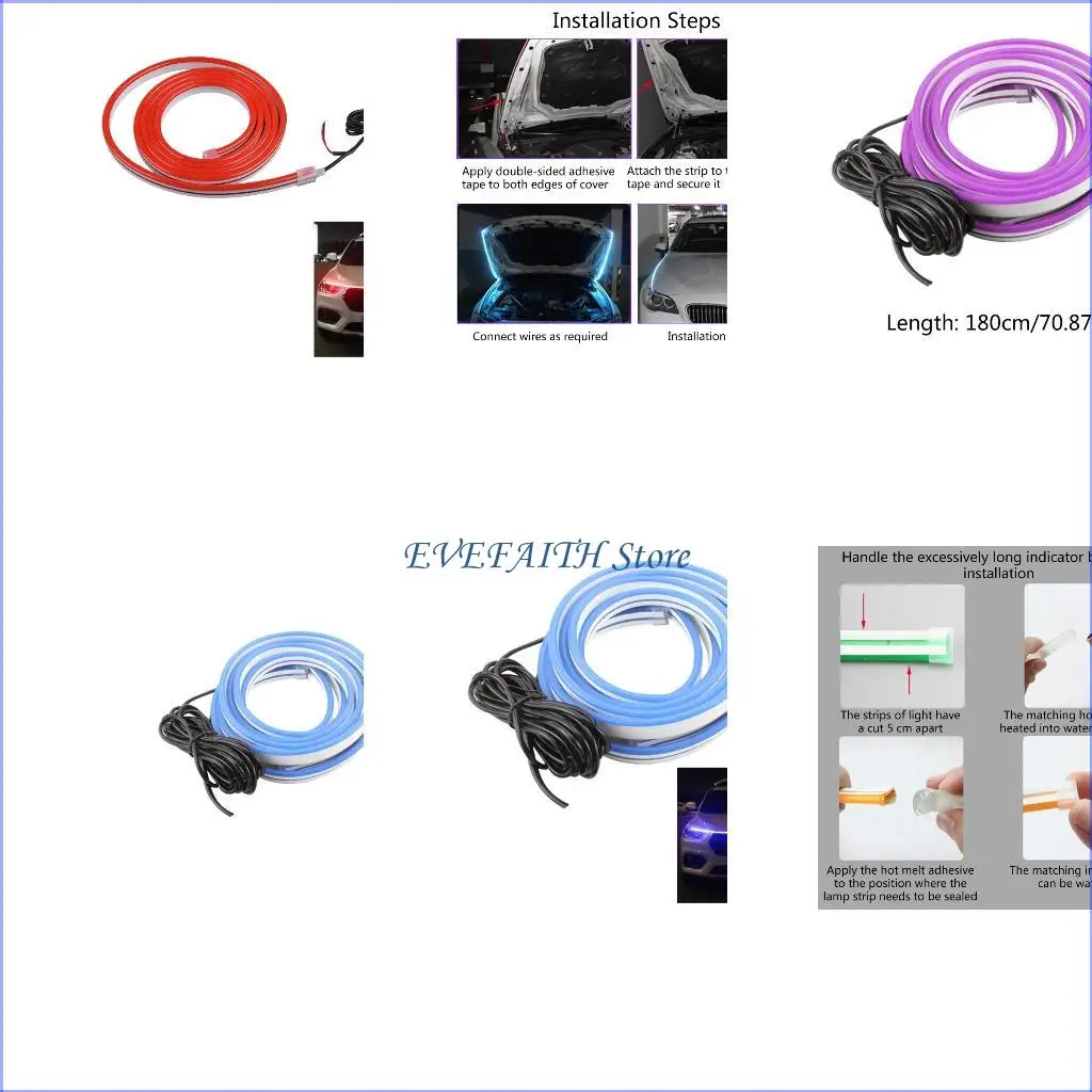 

124b водонепроницаемые автомобильные фары декоративная светодиодная стрип