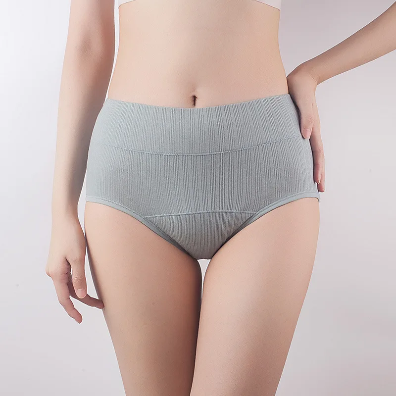 1 szt. Majtki menstruacyjne z wysokim stanem, bawełniane, z przędzą, dla kobiet, szczelne, oddychające, wygodne majtki na okres.