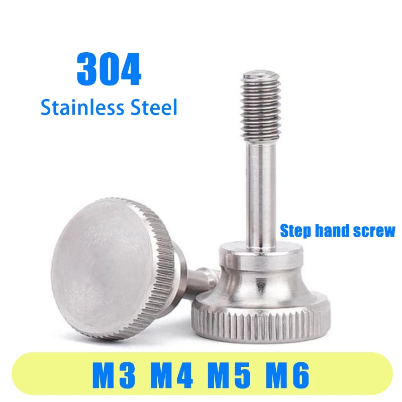 M3 M4 M5 M6 GB819 304 Stainless Steel Knurl High Step Head Hand Tighten Curtain Wall Glass Lock Thumb Metric Screw Bolt DIN464