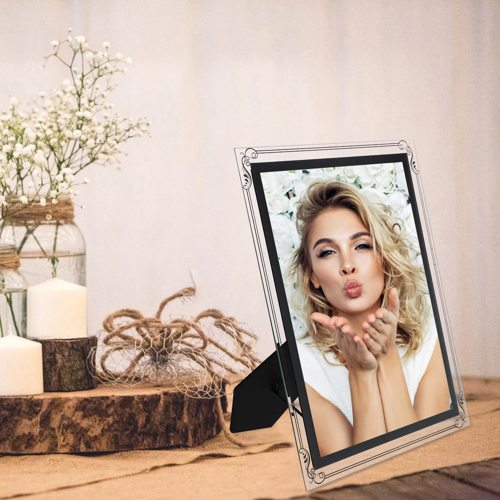 

Office Transparent Glass Photo Frame Certificate Poster Stand Desktop Display Clear Picture Frame Suitable for Business License