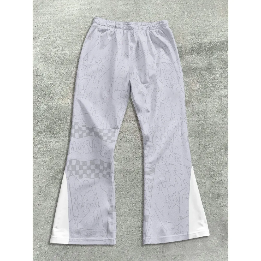 Heren Casual Street Style Trendy Cross Print Modieus Licht uitlopend Zwart en Wit Color-Block Design Joggingbroek Herenbroek