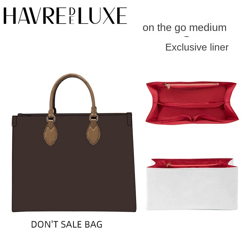 

HAVREDELUXE Bag Organizers For Lv On The Go Tote Bag Liner Bag Medium Ultra-light Storage Inner Bag Dupont Paper Bag Lining