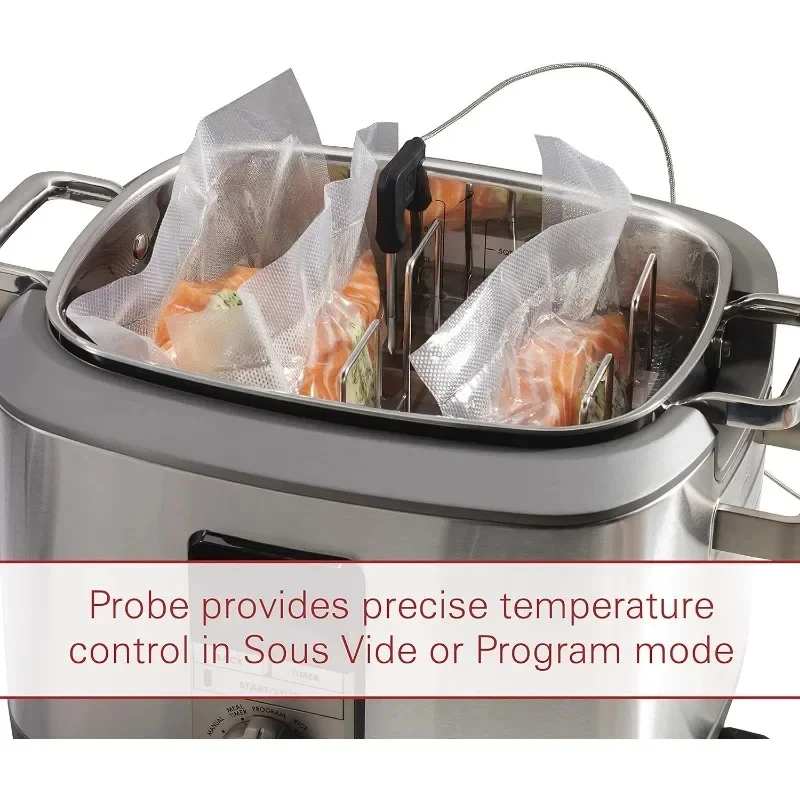 Pemasak Multi dapat diprogram dengan Probe suhu,, beras, piring, Sear, Sous Vide, baja tahan karat