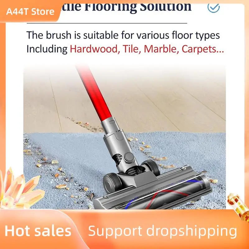 

A44T 2X Electric Floor Brush Head For Dyson V6 DC58 DC59 DC62 DC72 Vacuums Attachment With LED Dust Lights For Floor Cleaner