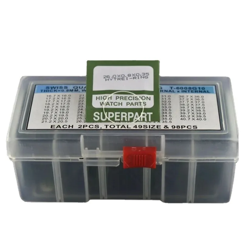 Watch repair tool, watch waterproof ring rubber ring AR-6008G10 0.8MM 16-40MM waterproof ring set