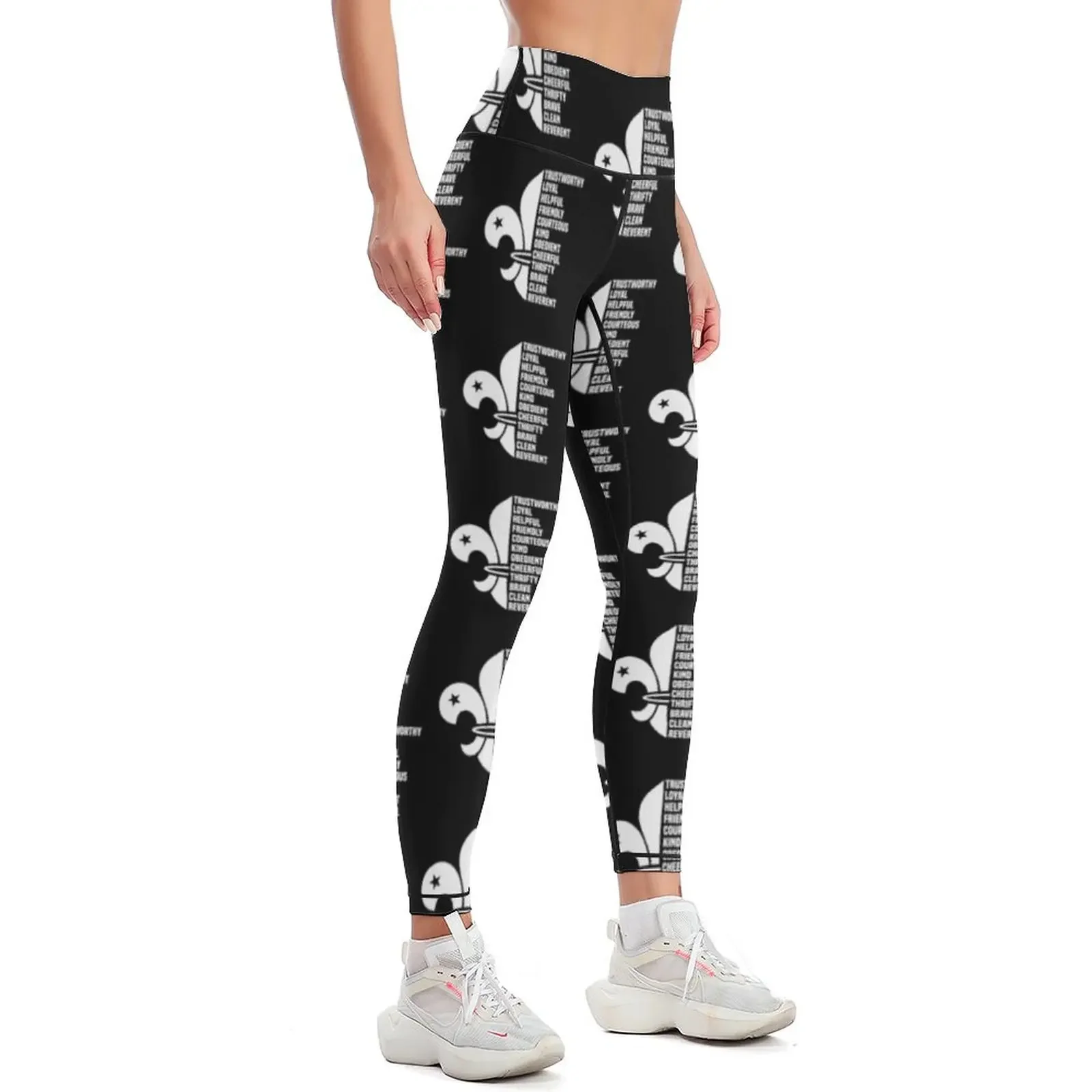 Fleur de lis Scouting Logo Scouts law Leggings sport pants for fitness Womens Leggings