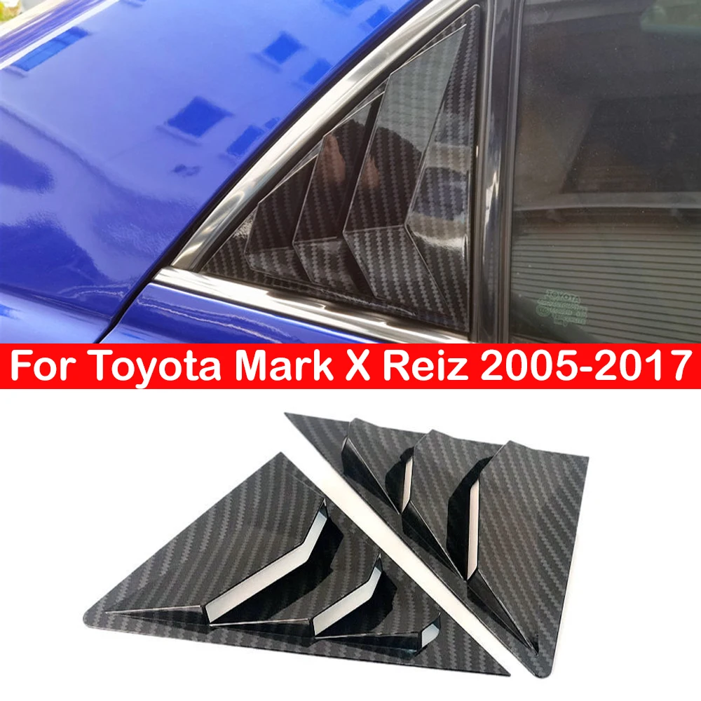 

For Toyota Mark X Reiz 2005-2017 Car Rear Louver Window Side Shutter Cover Trim Sticker Vent Scoop ABS Carbon Fiber Accessories