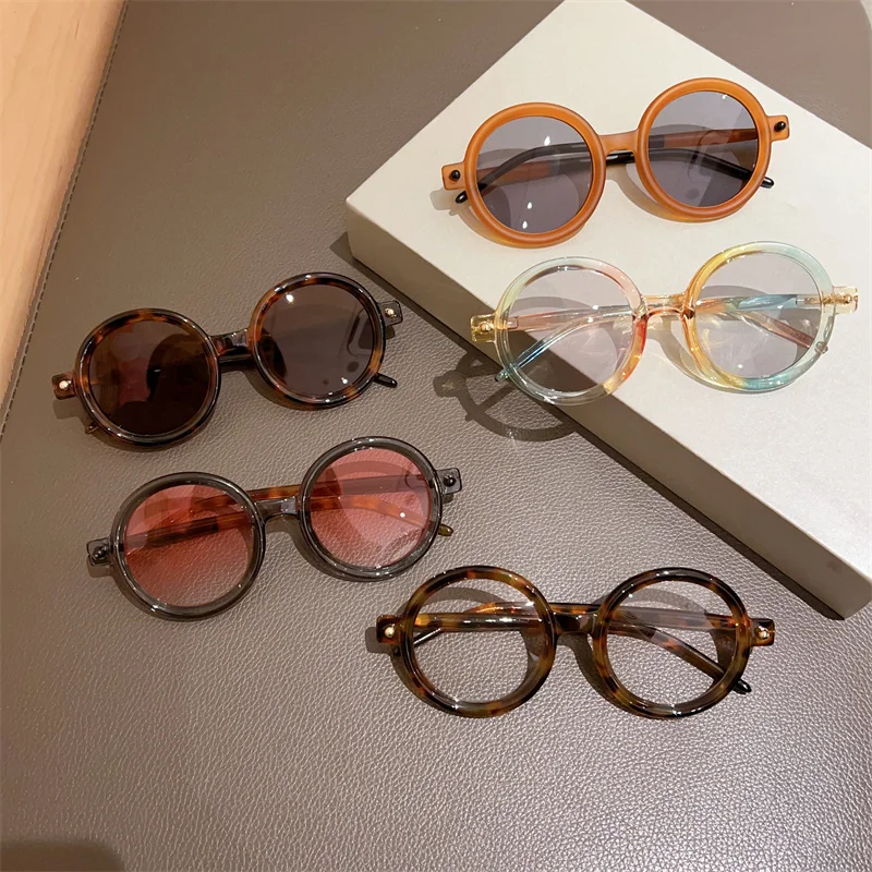 KAMMPT Vintage okrągłe okulary przeciwsłoneczne moda Retro cukierki kolor niebieskie światło blokujące odcienie okulary modne markowe designerskie okulary przeciwsłoneczne — zdjęcie 6