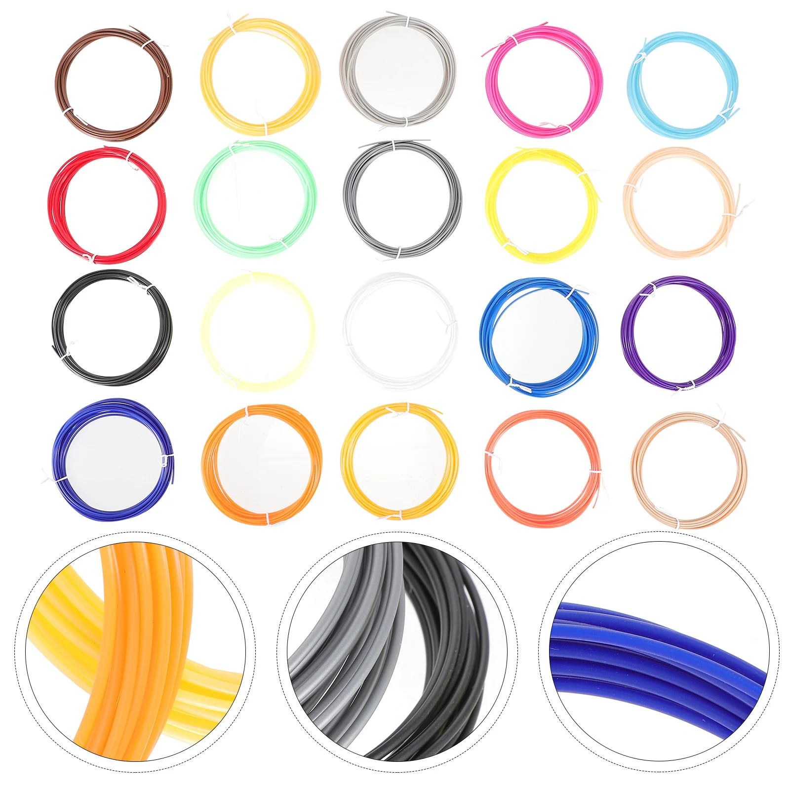 20 piezas reutilizable impresión 3d pluma consumibles filamento recarga translúcido Abs impresora
