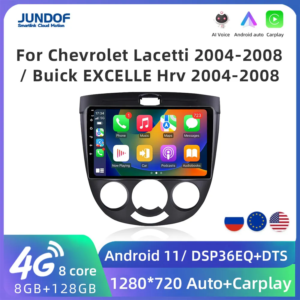 

Jundof Car Radio Multimedia Player 2 din Android 11 8 CORE DSP For Chevrolet Lacetti J200 BUICK Excelle Hrv no dvd Navi gps Wifi