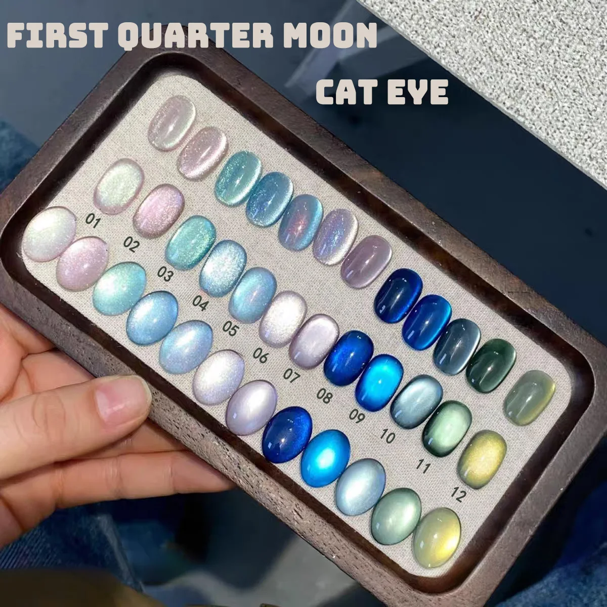 

1-24pcs WS Spring Summer Nails Blue Cat's Eye Gel Nail Polish 2025 New Style Nail Salon Whitening Nail Polish Cat's Eye Nail