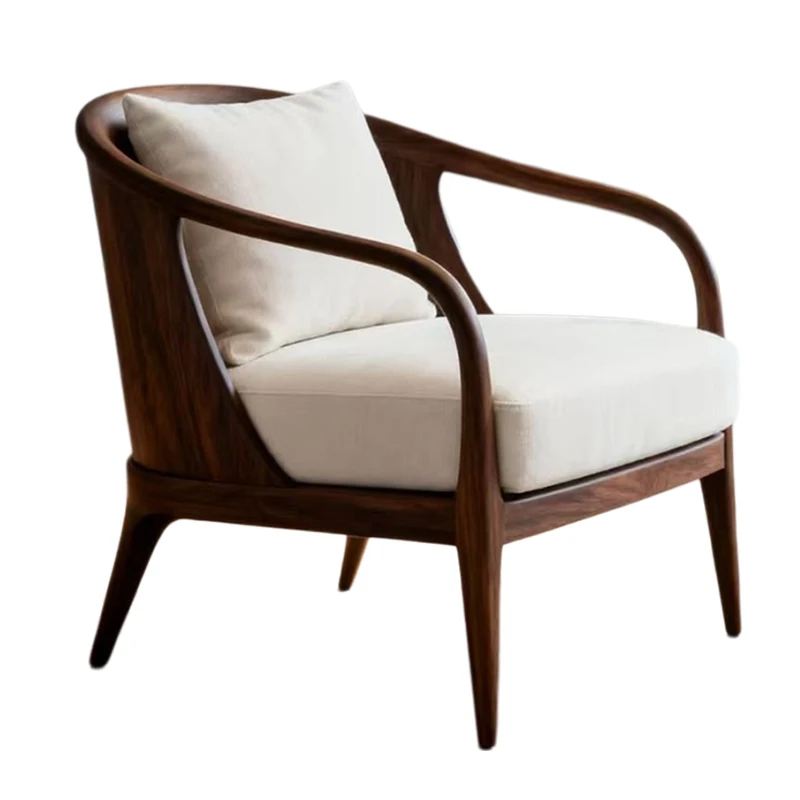 

New Chinese-style North American black walnut solid wood leisure chair, Song-style aesthetic office balcony single