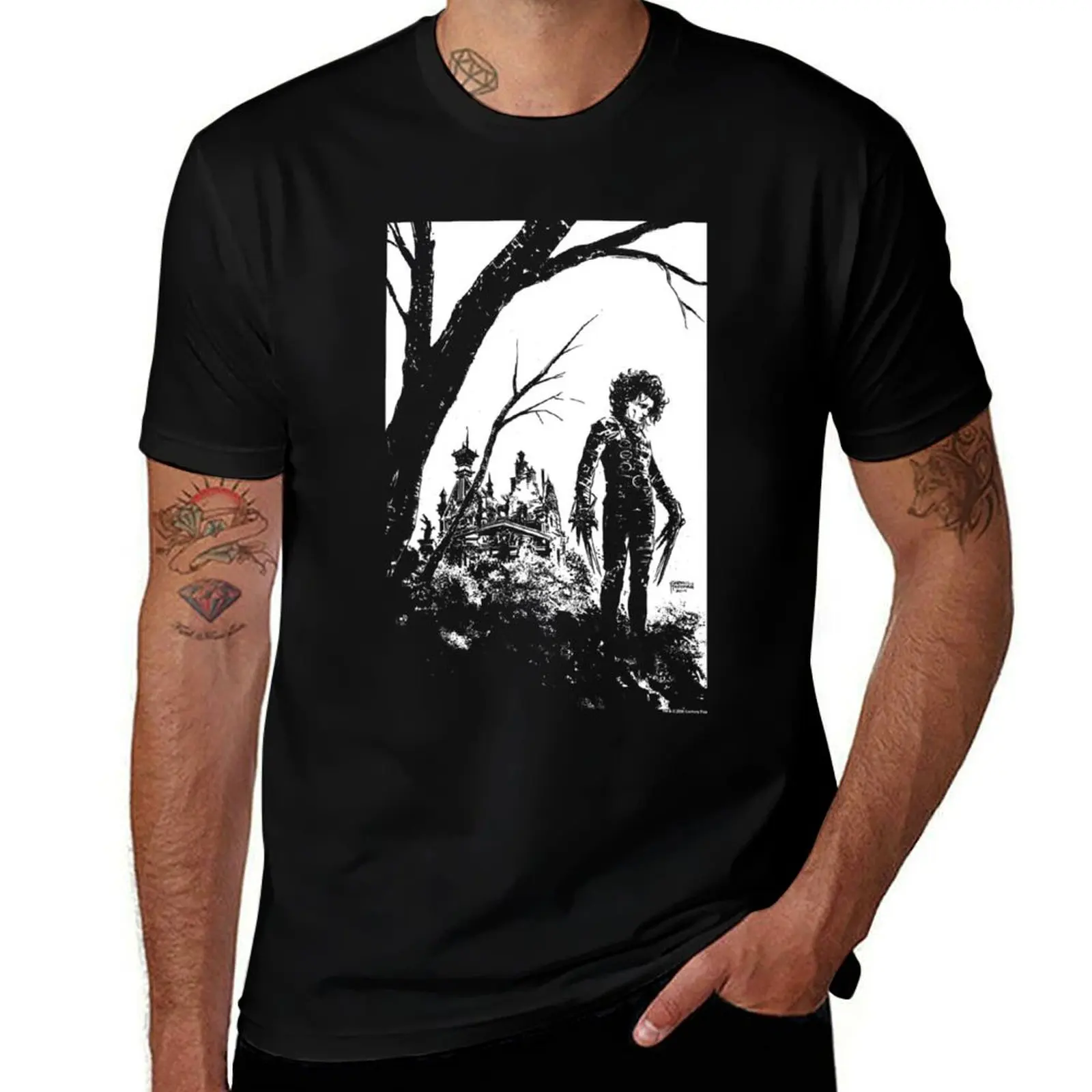 

man shirt tshirt slim man man T-Shirt luxury Simple Scissorhands Poster t t shirts fit for Edward