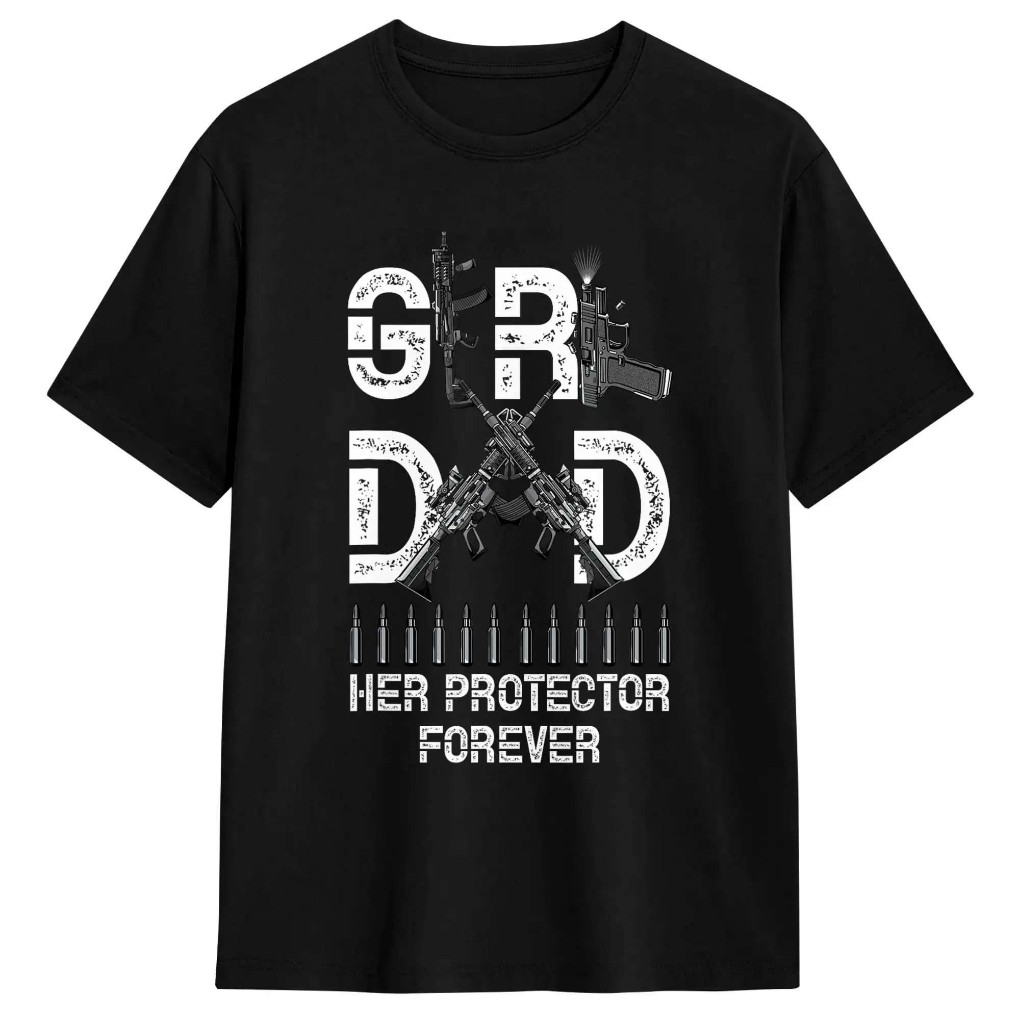 Streetwear T-Shirt Summer Girl a Dad Her Protector Forever Father of Girls Fathers Day Hip Hop T-Shirts Cotton Tshirt for Couple