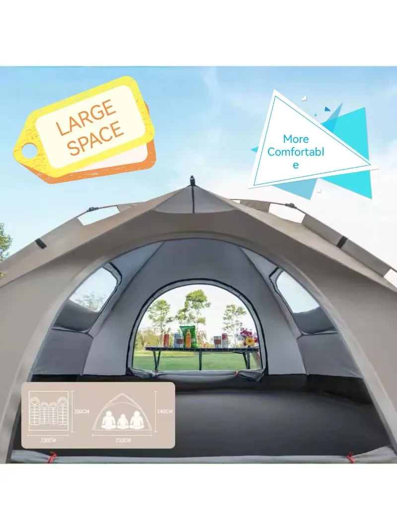 Camping tent 2-4 people Outdoor tent Shade with window Quick and automatic opening Foldable tent