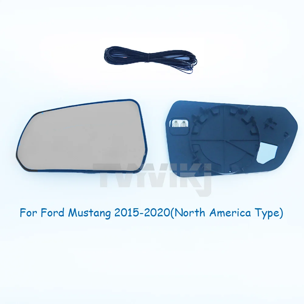 TVYVIKJ Side Rearview Blue Mirror Glass Lens For Ford Mustang 2015-2020 Wide Angle View anti glare side door mirror wing