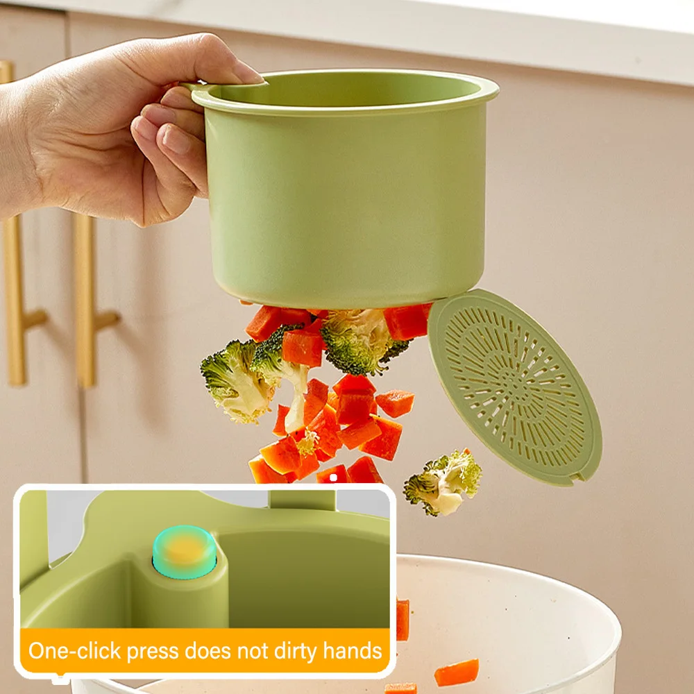 Panier de vidange d'évier 2 en 1, sac filtrant suspendu, panier à benne automatique réglable, support d'éponge d'évier, collecteur de déchets de cuisine