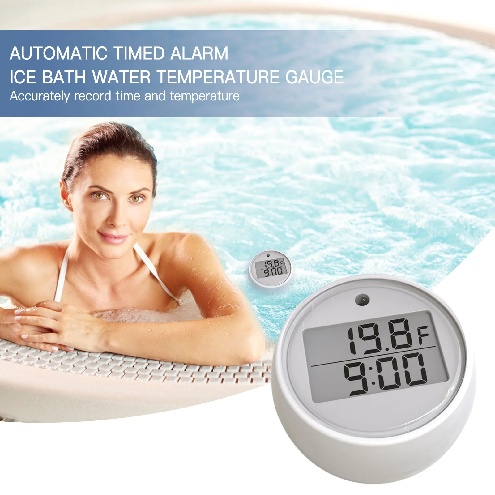 

Digital Water Thermometer Baby Bath Temperature Gauge LED Bathtub Alarm Timer Function Auto Timing Waterproof for Swimming Pool